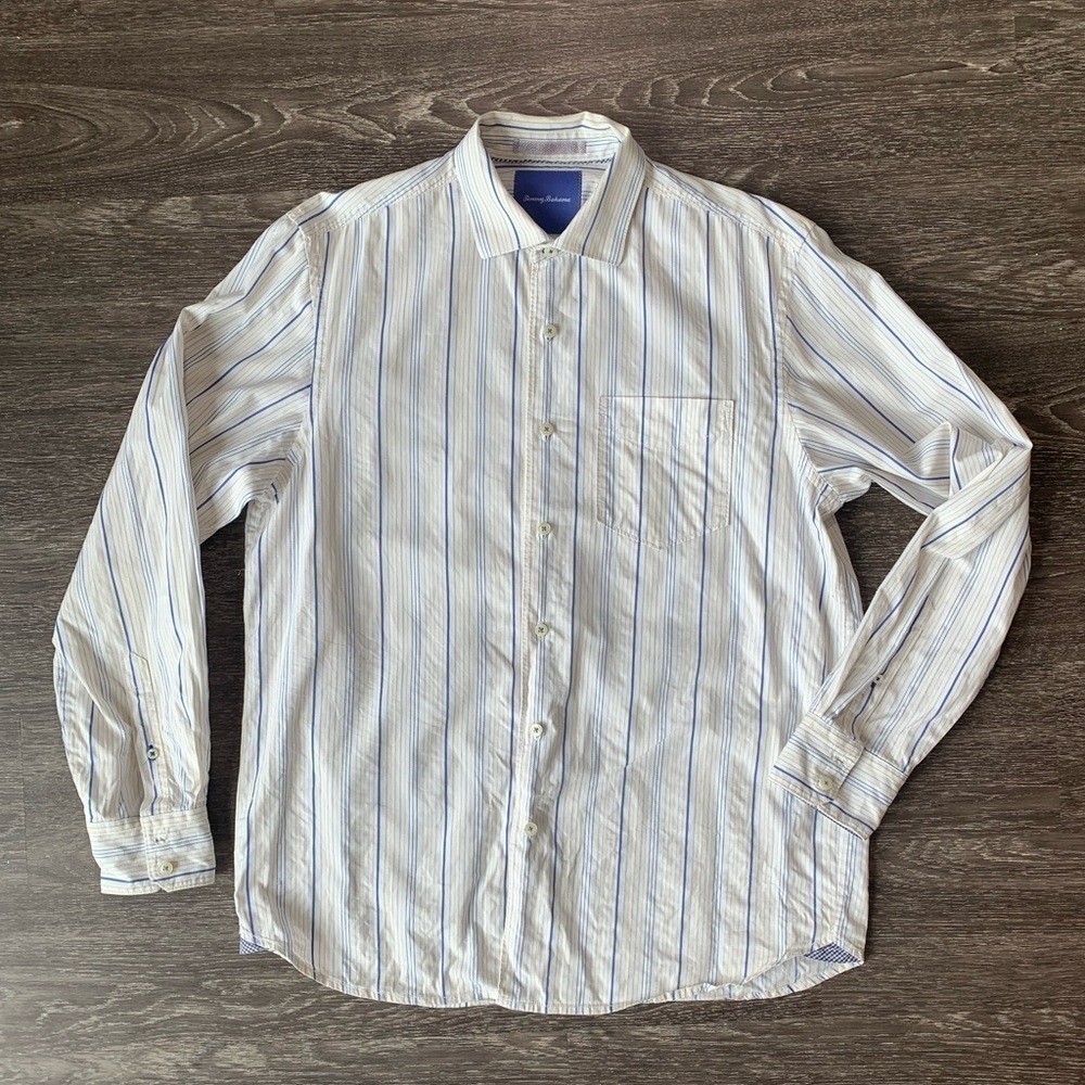 Tommy Bahama Striped 100% cotton long sleeve shirt
